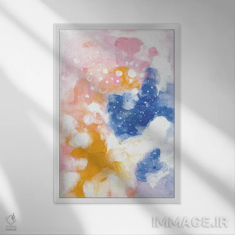 تابلو مینیمال بهشت پشمک اثر ان شیپ - نمای قابدار سفید