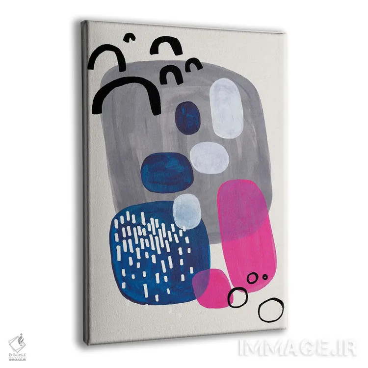 تابلو مینیمال زرشکی دوران میانی قرن اثر ان شیپ - نمای پرسپکتیو محصول