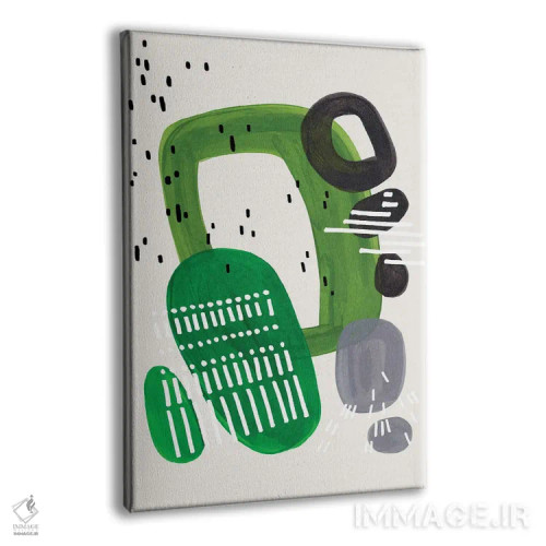 تابلو مینیمال زیتونی تزئینی دوران میانه قرن اثر ان شیپ - نمای پرسپکتیو محصول