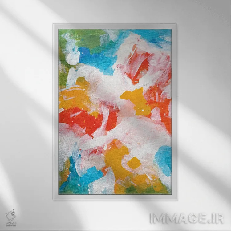 تابلو انتزاعی قلمرو آمازون اثر ان شیپ - نمای قابدار سفید