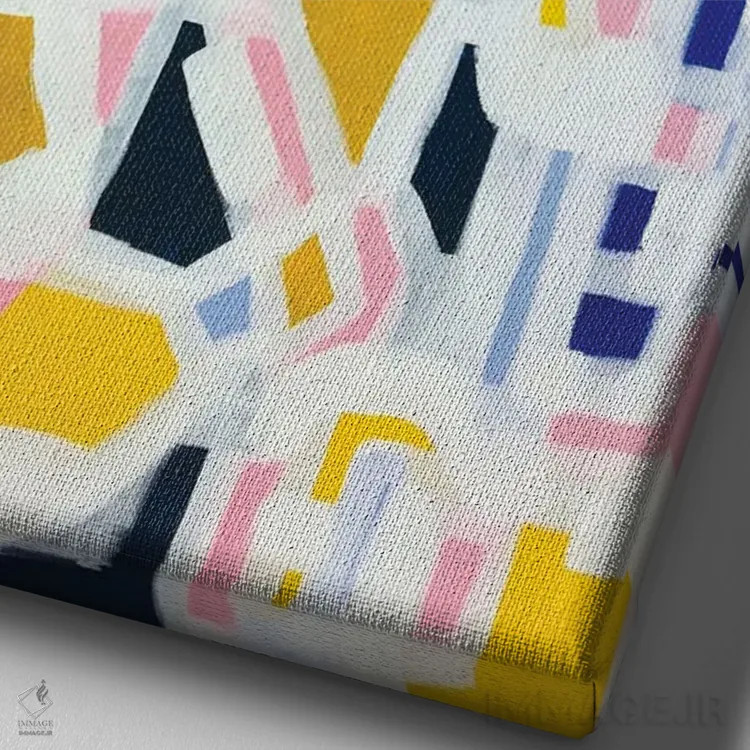 تابلو انتزاعی خاطرات کم رنگ شونده اثر ان شیپ - نمای نزدیک بافت بوم