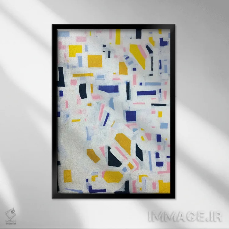 تابلو انتزاعی خاطرات کم رنگ شونده اثر ان شیپ - نمای قابدار مشکی