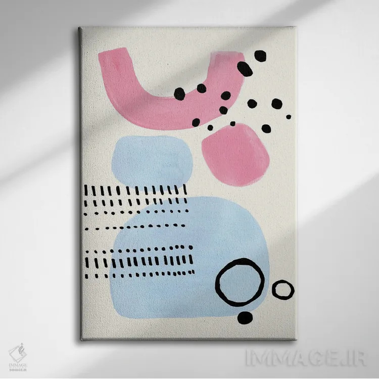 تابلو مینیمال گاو شیری اثر ان شیپ - نمای روبهرو روی دیوار