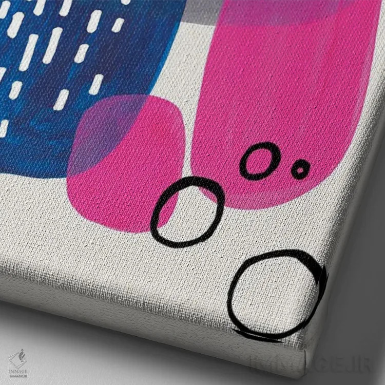 تابلو مینیمال زرشکی دوران میانی قرن اثر ان شیپ - نمای نزدیک بافت بوم