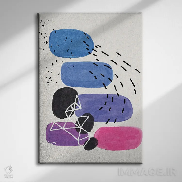 تابلو مینیمال مهمانی سنگ ریزه های پری وینکل اثر ان شیپ - نمای روبهرو روی دیوار