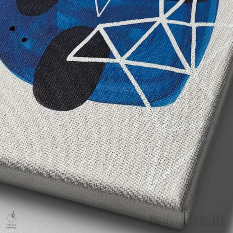 تابلو مینیمال مهمانی سرمه ای و ارغوانی اثر ان شیپ - نمای نزدیک بافت بوم