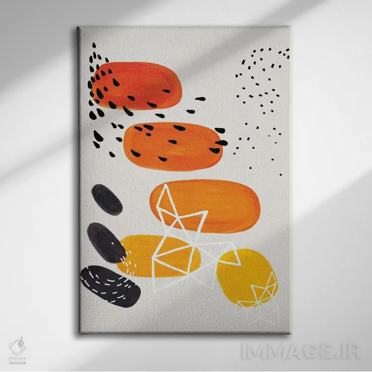 تابلو مینیمال جنون سنگ خورشیدی اثر ان شیپ - نمای روبهرو روی دیوار