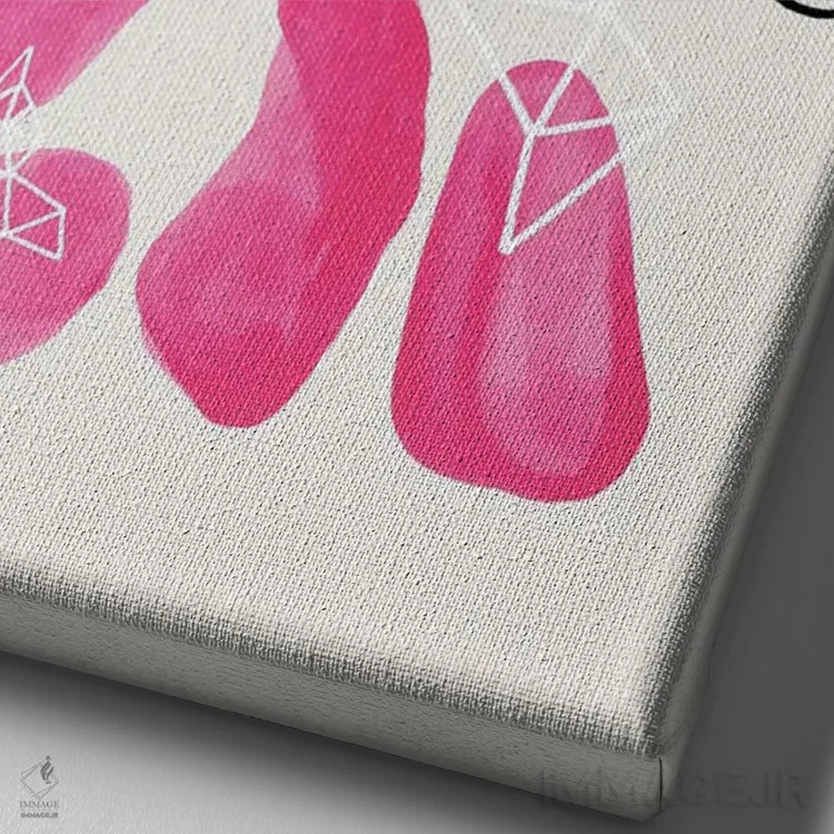 تابلو مینیمال شکوفه های بهاری اثر ان شیپ - نمای نزدیک بافت بوم