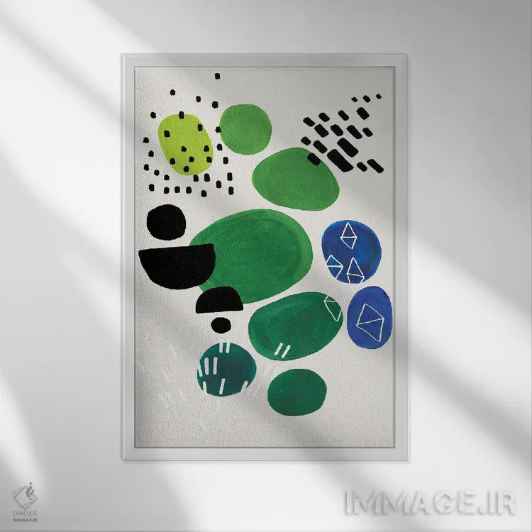 تابلو مینیمال برکه ی بهاری اثر ان شیپ - نمای قابدار سفید