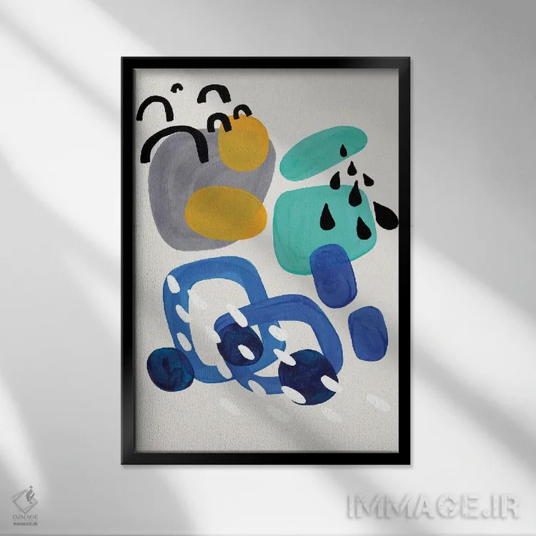 تابلو مینیمال دریاهای طوفانی اثر ان شیپ - نمای قابدار مشکی