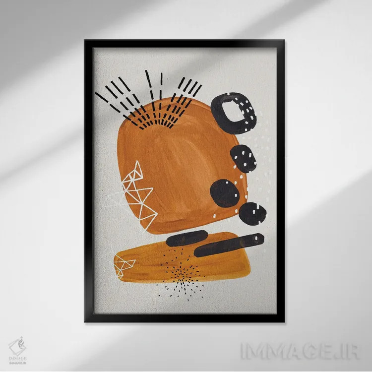 تابلو مینیمال صدای دهه هفتاد اثر ان شیپ - نمای قابدار مشکی