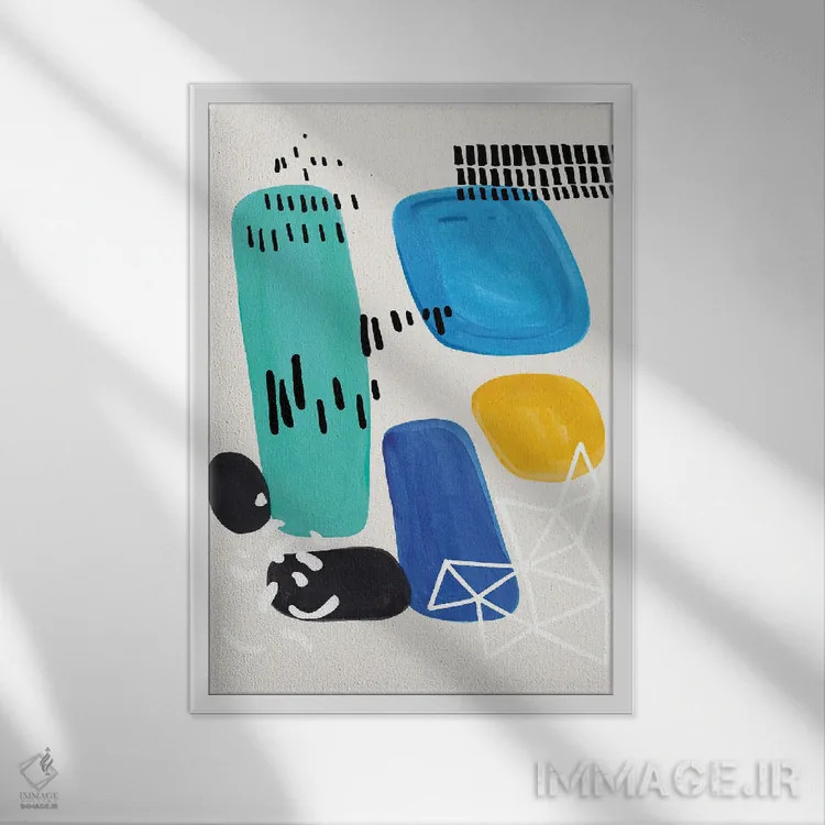 تابلو مینیمال گنجینه های اقیانوس اثر ان شیپ - نمای قابدار سفید