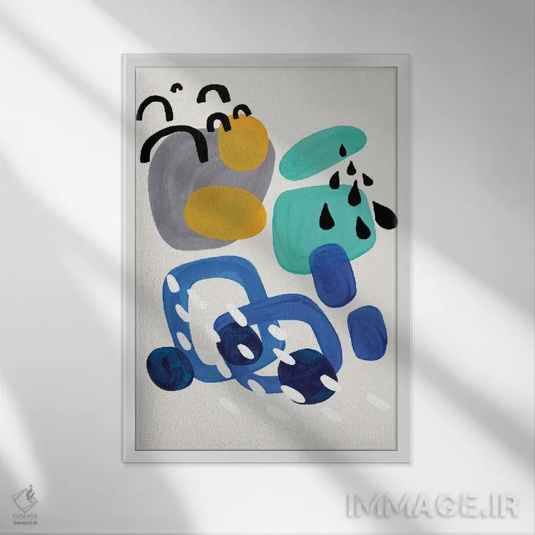 تابلو مینیمال دریاهای طوفانی اثر ان شیپ - نمای قابدار سفید