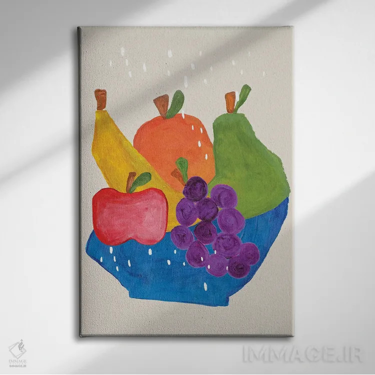 تابلو مدرن کاسه میوه اثر ان شیپ - نمای روبهرو روی دیوار