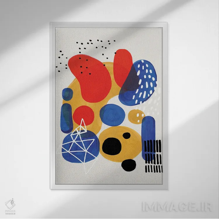 تابلو مینیمال زمین بازی اولیه اثر ان شیپ - نمای قابدار سفید