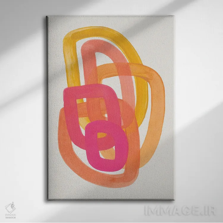 تابلو مینیمال حلقه های فانکی دهه ۷۰ میلادی اثر ان شیپ - نمای روبهرو روی دیوار