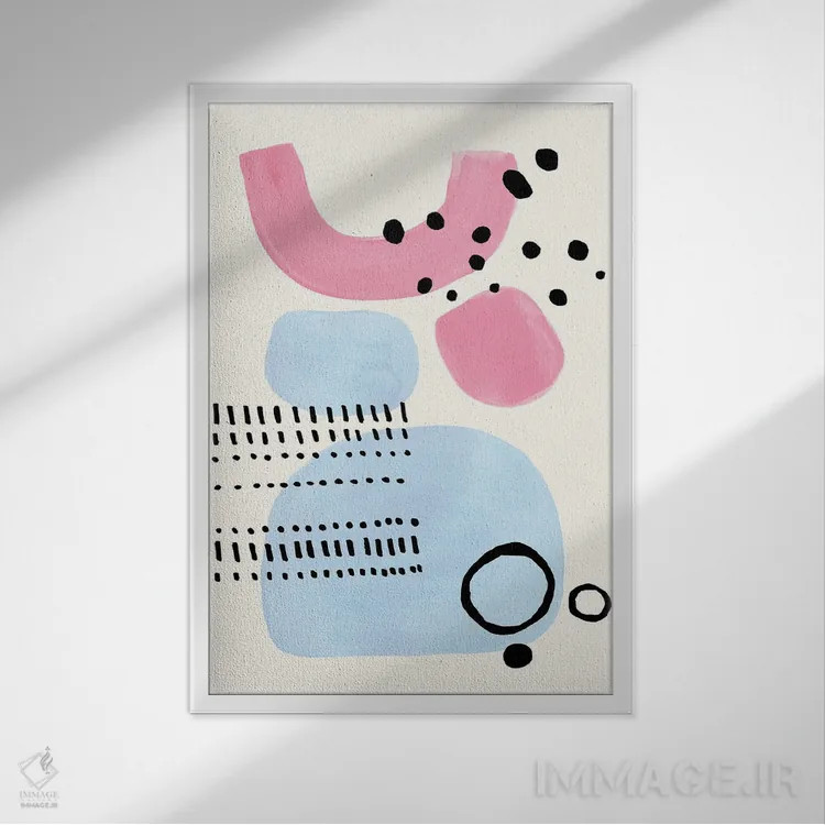 تابلو مینیمال گاو شیری اثر ان شیپ - نمای قابدار سفید