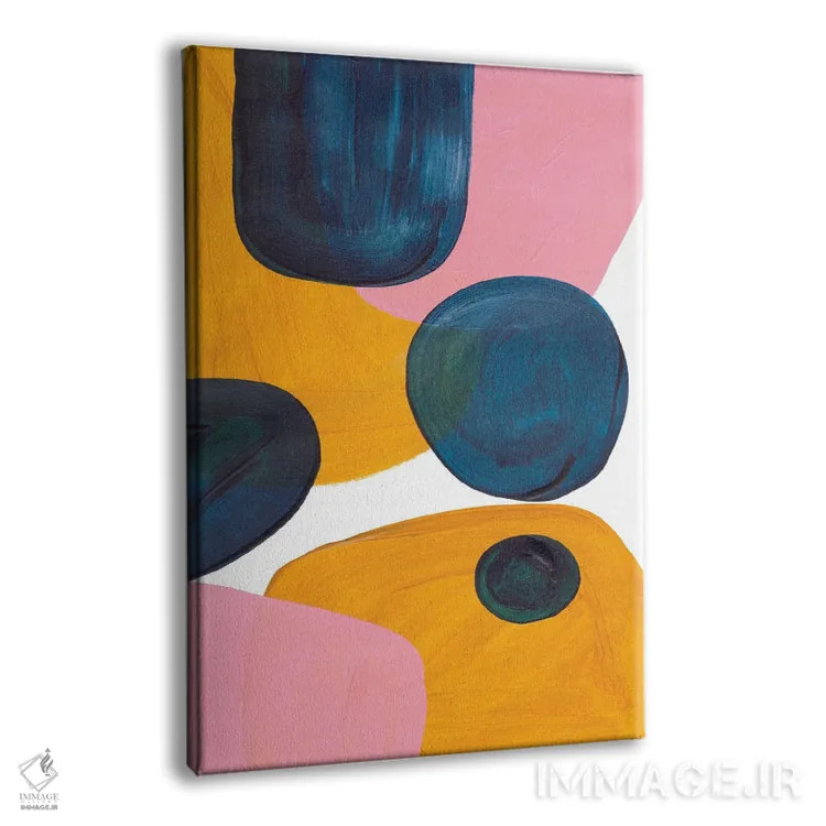 تابلو مینیمال رولی پولی الی صورتی اثر ان شیپ - نمای پرسپکتیو محصول