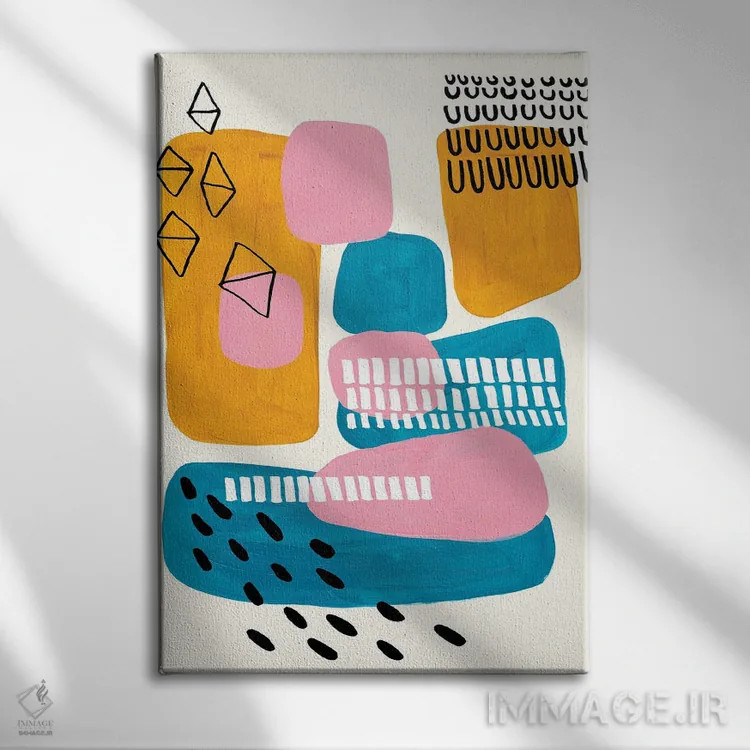 تابلو مینیمال شهر میانه قرن اثر ان شیپ - نمای روبهرو روی دیوار