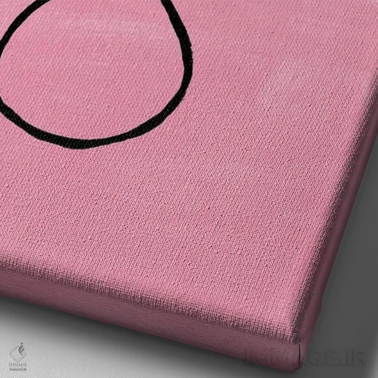 تابلو مینیمال گیاه آپارتمانی فیروزه ای اثر ان شیپ - نمای نزدیک بافت بوم