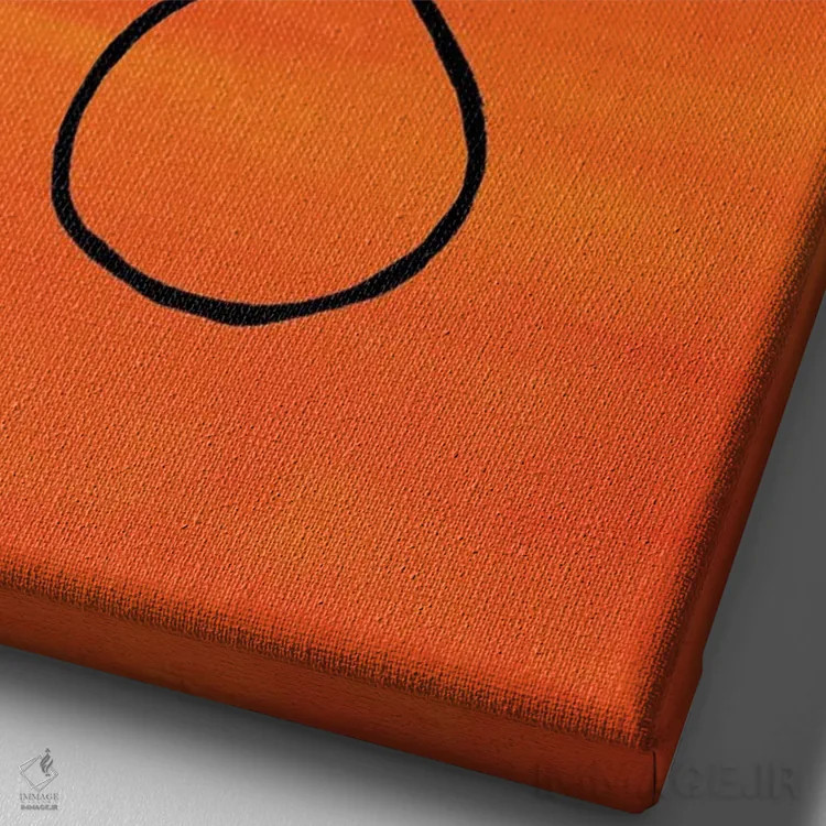 تابلو مینیمال گیاه آپارتمانی صورتی و نارنجی اثر ان شیپ - نمای نزدیک بافت بوم