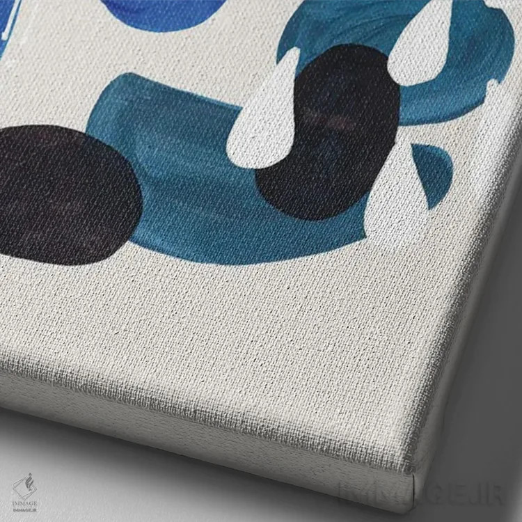 تابلو مینیمال طوفان سنگ ریزه های اقیانوسی اثر ان شیپ - نمای نزدیک بافت بوم