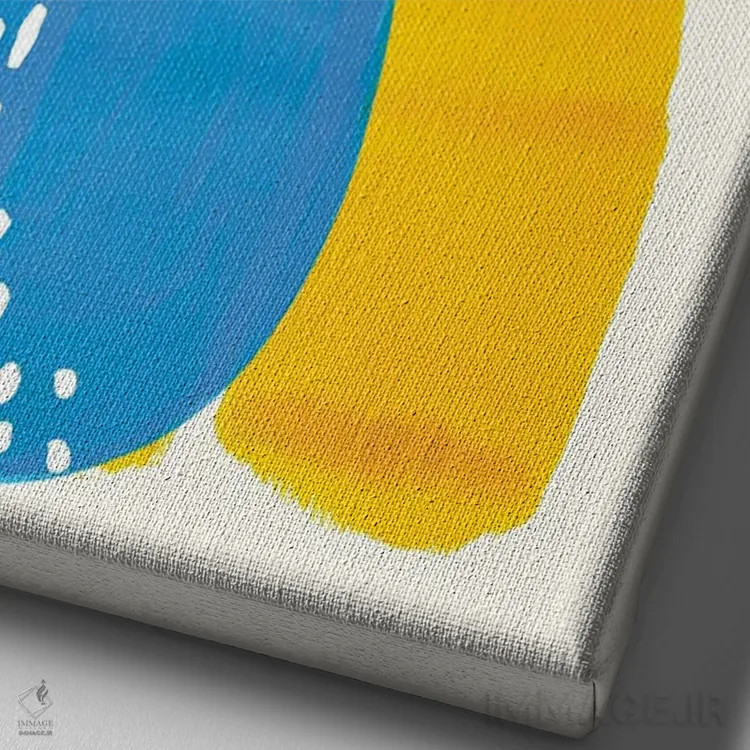 تابلو مینیمال چشم کلید یا اثر ان شیپ - نمای نزدیک بافت بوم