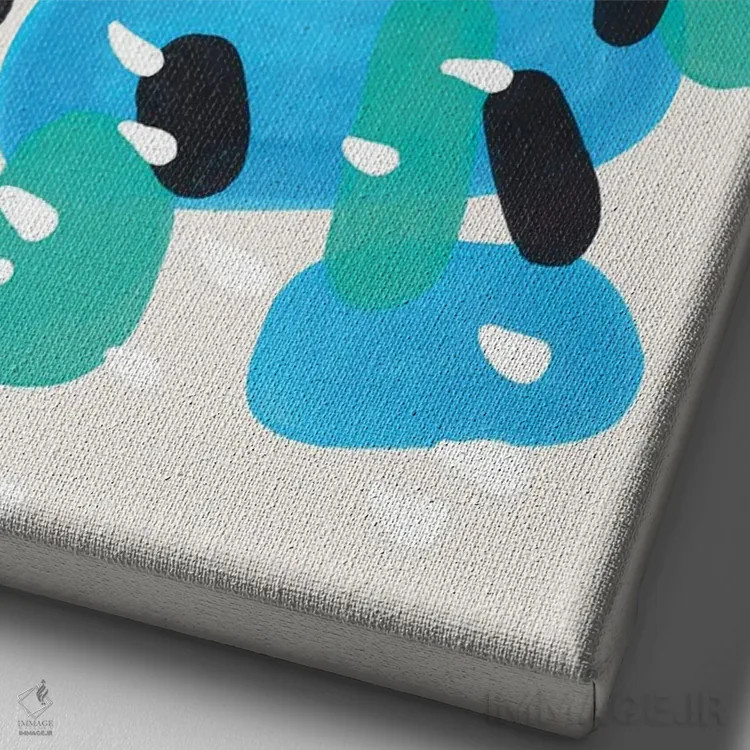 تابلو مینیمال طوفان سنگ ریزه های دریا اثر ان شیپ - نمای نزدیک بافت بوم