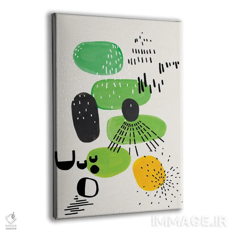 تابلو مینیمال مهمانی لیمویی اثر ان شیپ - نمای پرسپکتیو محصول