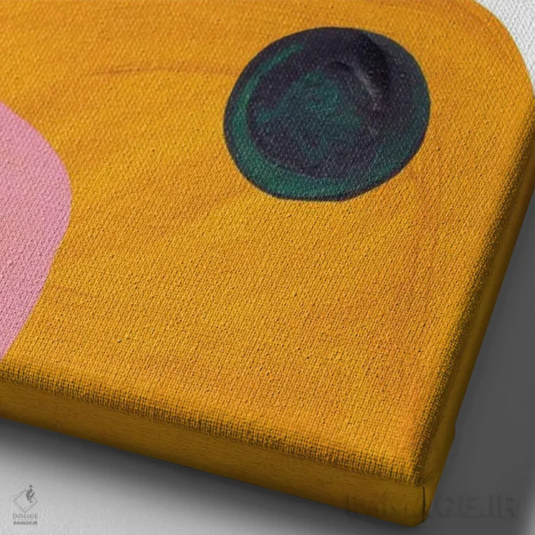 تابلو مینیمال رولی پولی الی صورتی اثر ان شیپ - نمای نزدیک بافت بوم