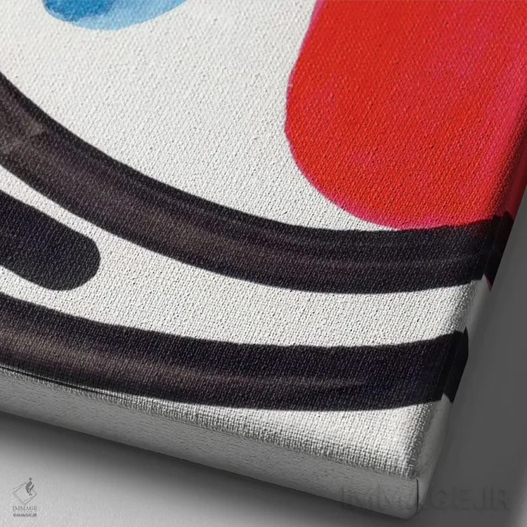 تابلو مینیمال آبرنگ اولیه اثر ان شیپ - نمای نزدیک بافت بوم