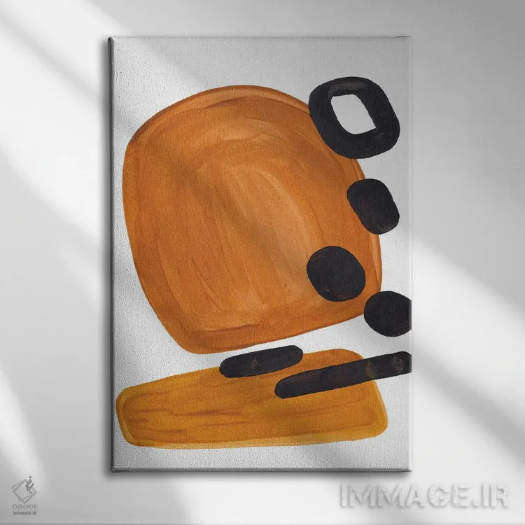 تابلو مینیمال سپیا دهه ۷۰ میلادی اثر ان شیپ - نمای روبهرو روی دیوار