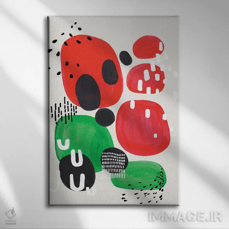 تابلو مینیمال مهمانی هندوانه ای اثر ان شیپ - نمای روبهرو روی دیوار