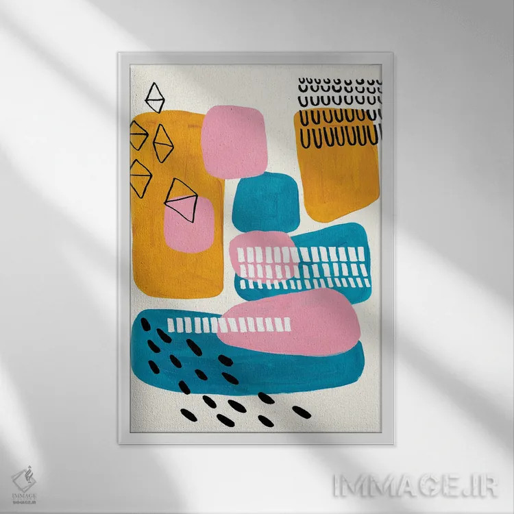 تابلو مینیمال شهر میانه قرن اثر ان شیپ - نمای قابدار سفید