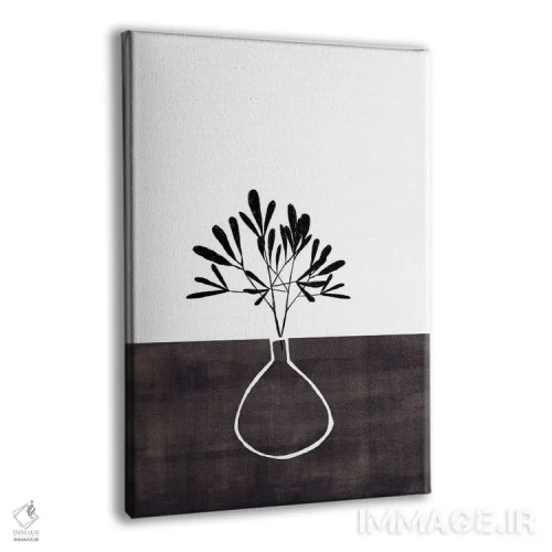 تابلو مینیمال گلدان جوهر مشکی اثر ان شیپ - نمای پرسپکتیو محصول
