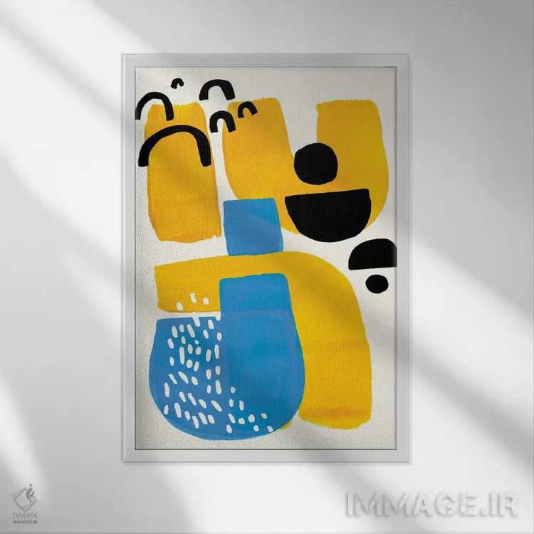 تابلو مینیمال چشم کلید یا اثر ان شیپ - نمای قابدار سفید