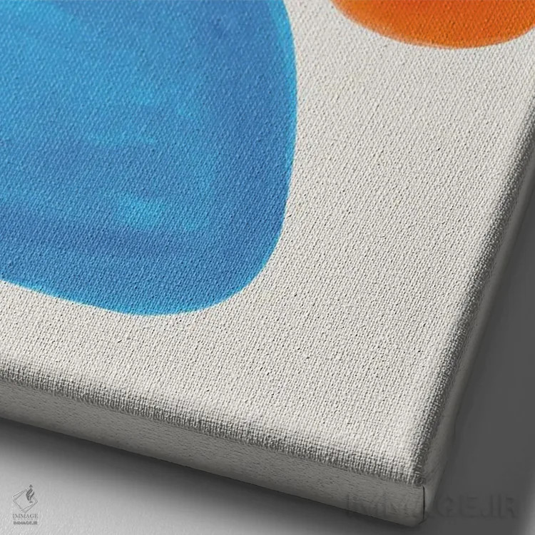 تابلو مینیمال حباب های رنگ پایه اثر ان شیپ - نمای نزدیک بافت بوم