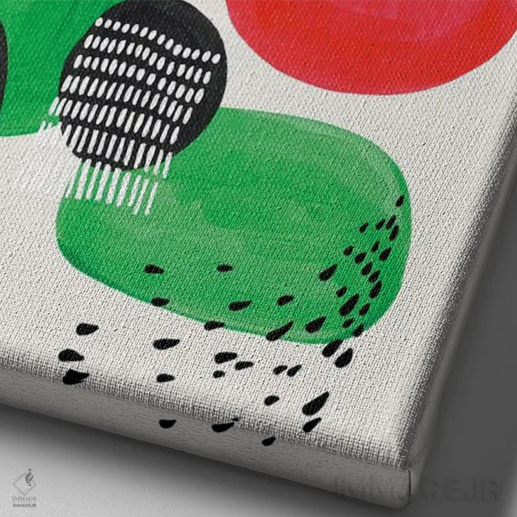 تابلو مینیمال مهمانی هندوانه ای اثر ان شیپ - نمای نزدیک بافت بوم