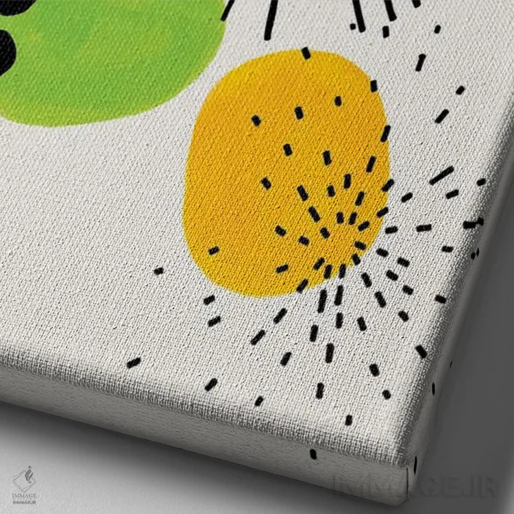 تابلو مینیمال مهمانی لیمویی اثر ان شیپ - نمای نزدیک بافت بوم