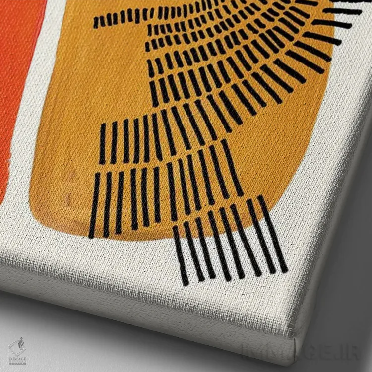 تابلو مینیمال از چاله به چاه اثر ان شیپ - نمای نزدیک بافت بوم