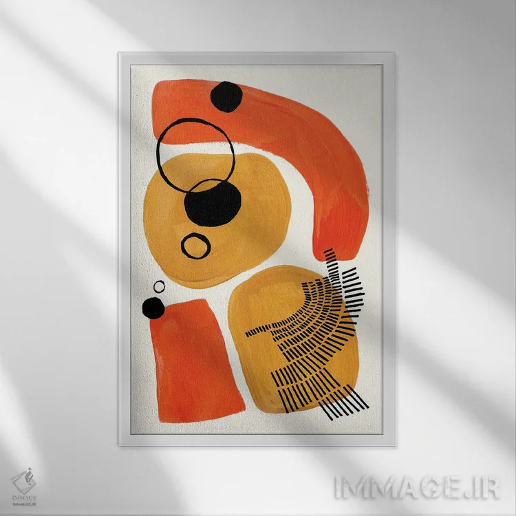 تابلو مینیمال از چاله به چاه اثر ان شیپ - نمای قابدار سفید