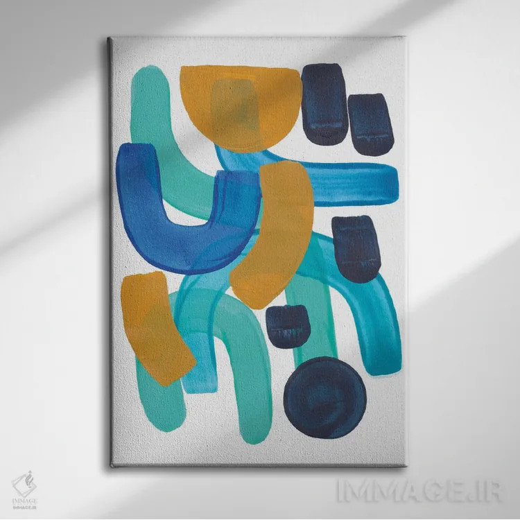 تابلو مینیمال آب از خورشید جاری می شود اثر ان شیپ - نمای روبهرو روی دیوار