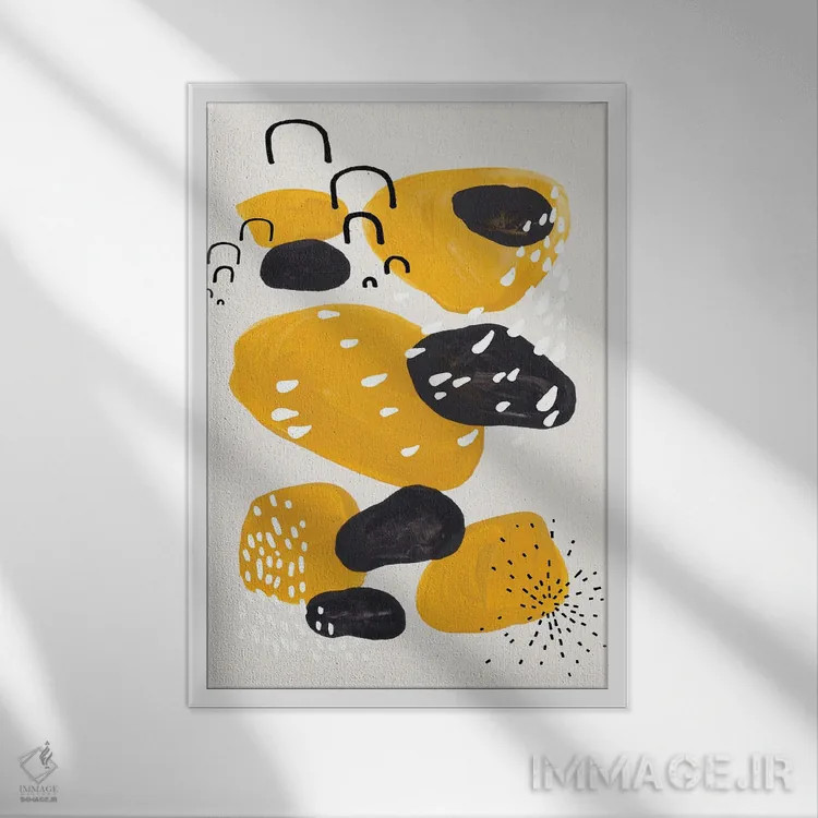 تابلو مینیمال مهمانی پلنگی اثر ان شیپ - نمای قابدار سفید