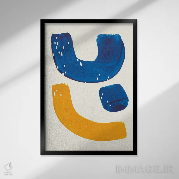 تابلو مینیمال موز گمشده در دریا اثر ان شیپ - نمای قابدار مشکی