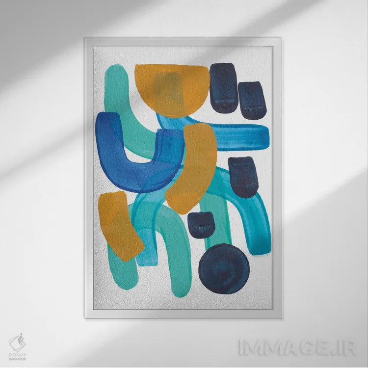 تابلو مینیمال آب از خورشید جاری می شود اثر ان شیپ - نمای قابدار سفید