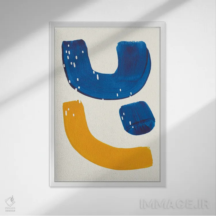 تابلو مینیمال موز گمشده در دریا اثر ان شیپ - نمای قابدار سفید