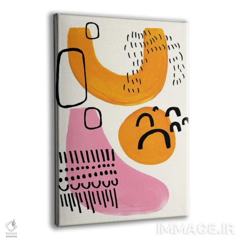 تابلو مینیمال یتی صورتی اثر ان شیپ - نمای پرسپکتیو محصول