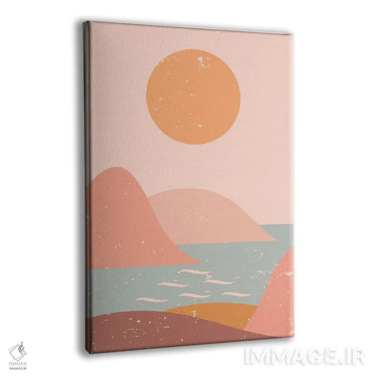 تابلو مینیمال خورشید کوهستان اقیانوس اثر ان شیپ - نمای پرسپکتیو محصول