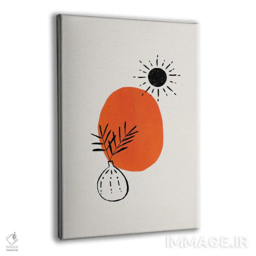 تابلو مینیمال گیاه نارنجی مینیمال اثر ان شیپ - نمای پرسپکتیو محصول