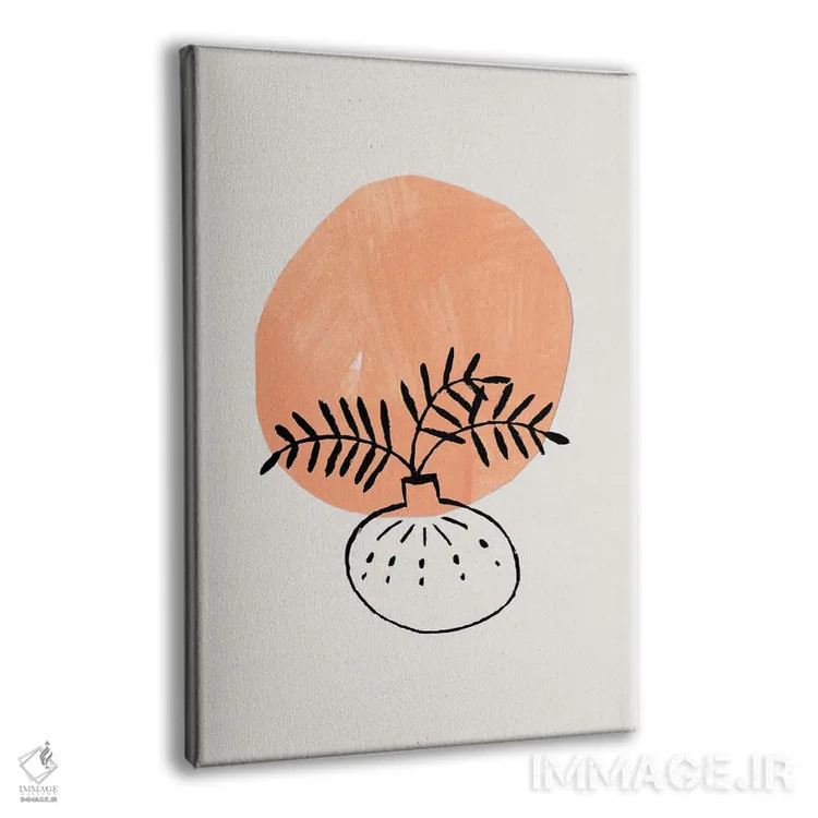 تابلو مینیمال گلدان گل مینیمال اثر ان شیپ - نمای پرسپکتیو محصول